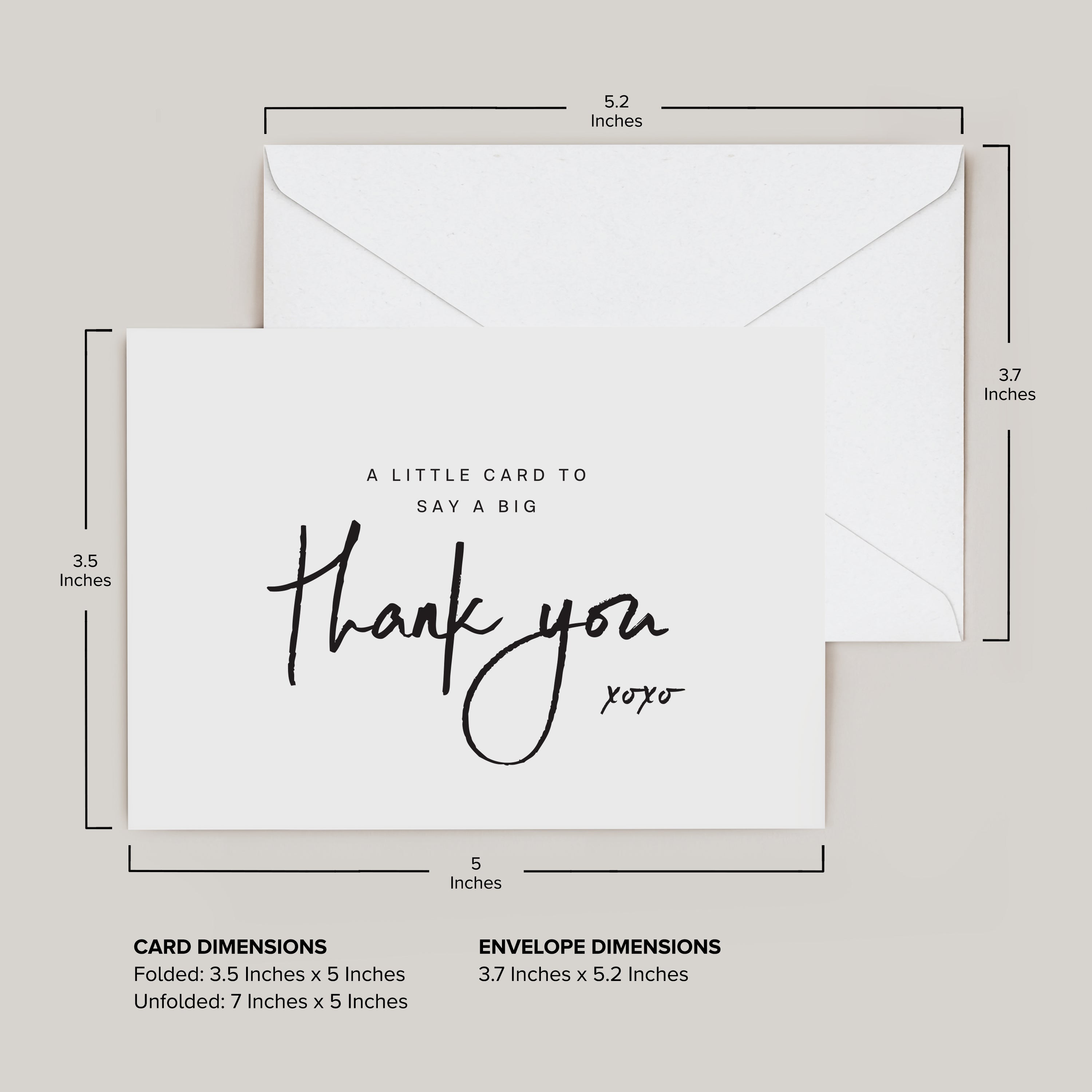 "A Little Card to Say a Big Thank You" Folded Thank You Cards