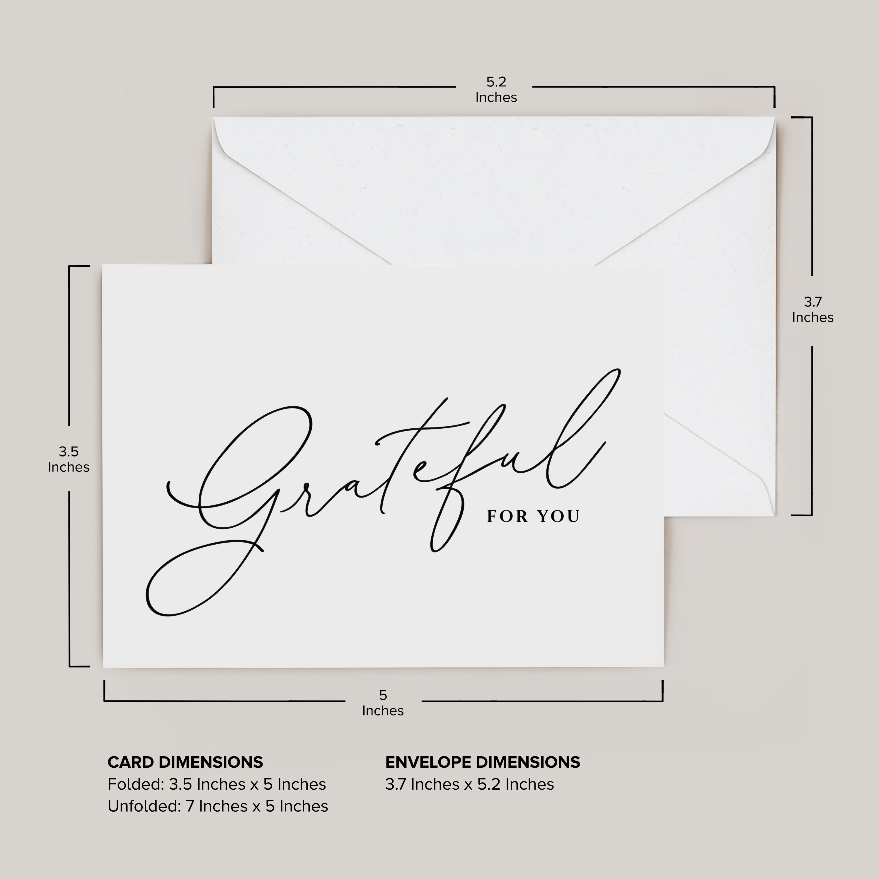 "Grateful for You" Folded Thank You Cards