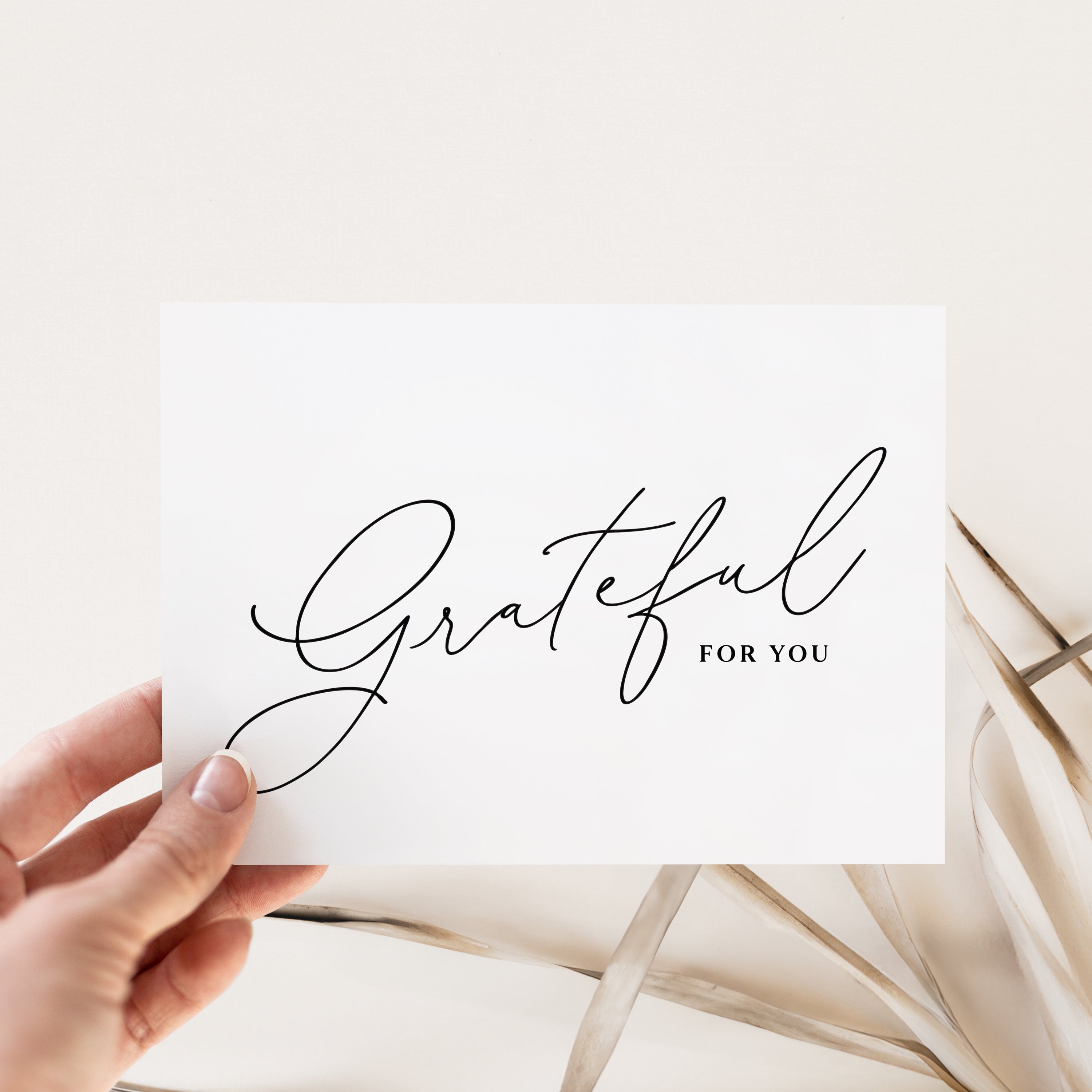 "Grateful for You" Folded Thank You Cards