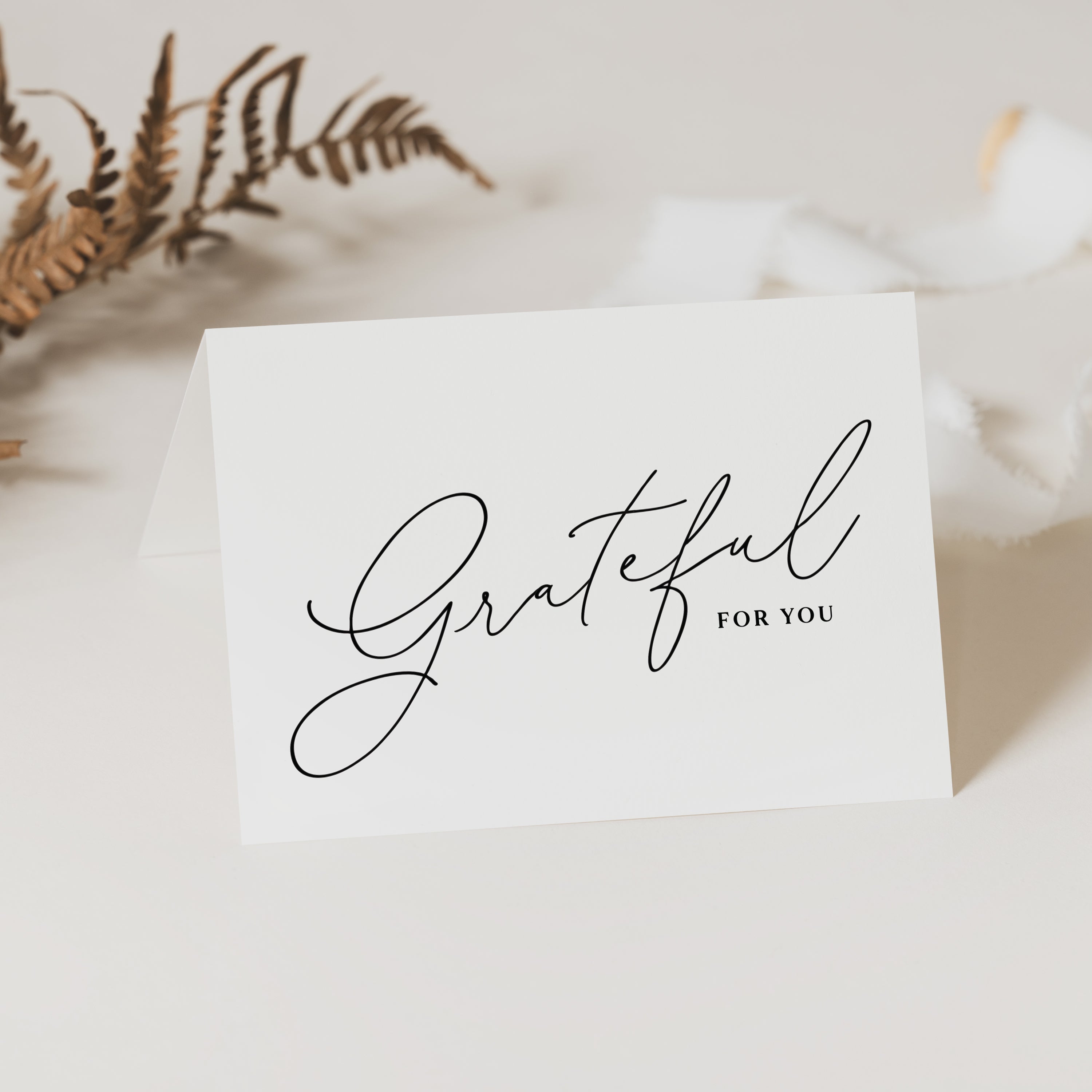 "Grateful for You" Folded Thank You Cards