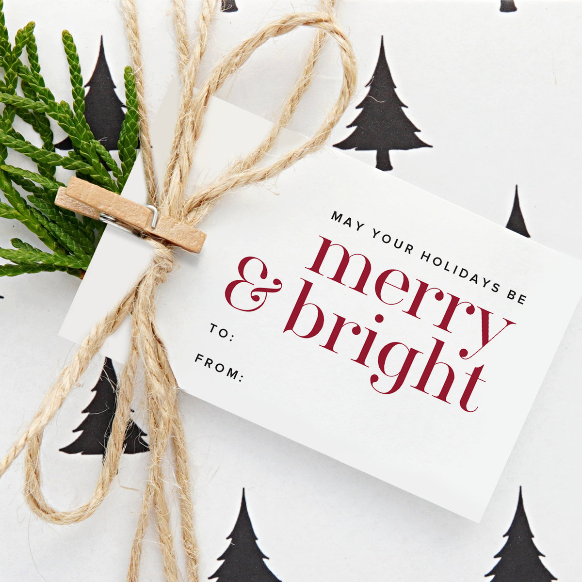 "Merry & Bright" Holiday Gift Tags