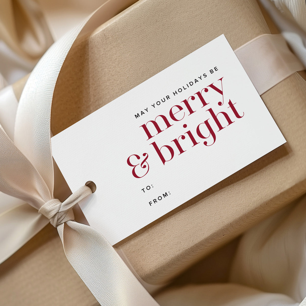 "Merry & Bright" Holiday Gift Tags