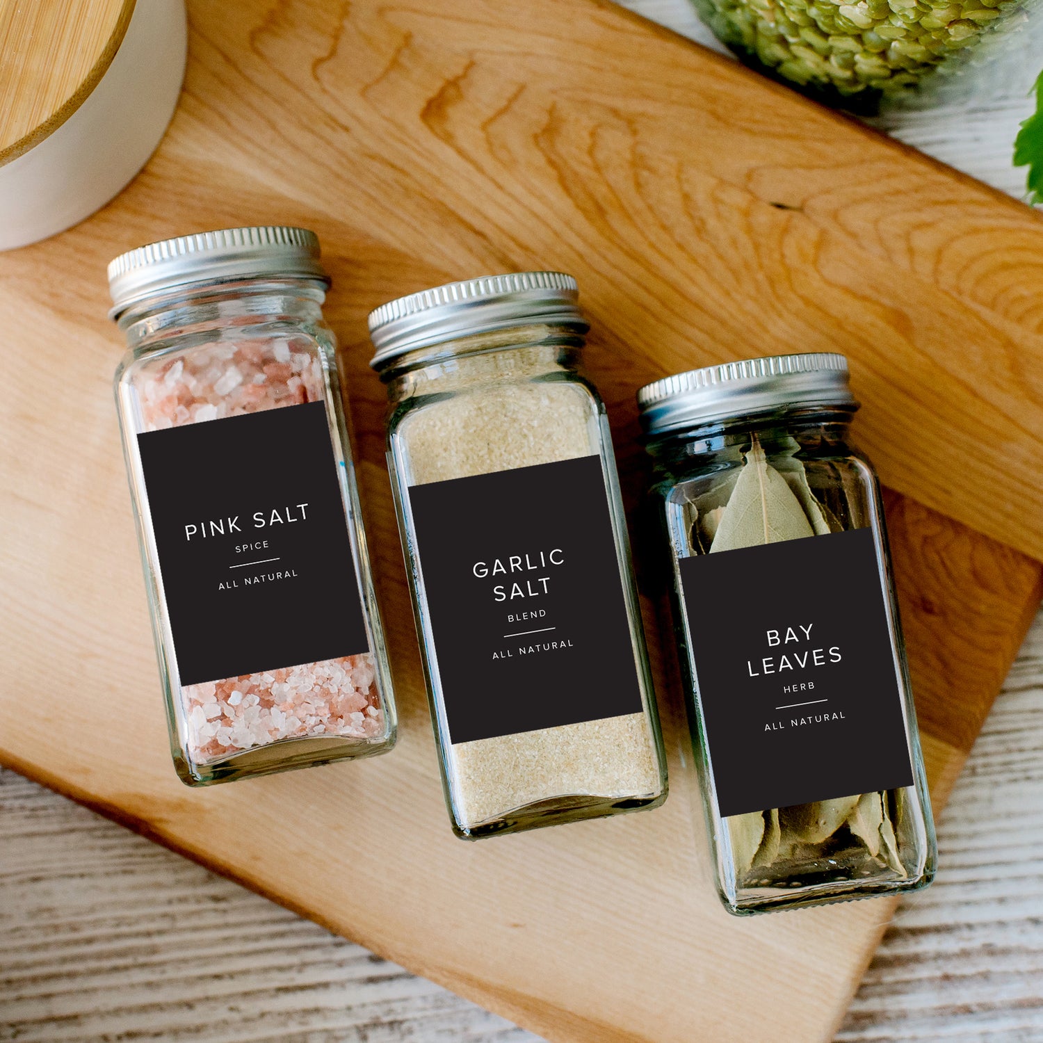 Black minimalist Spice Jar Labels – ThreeKin Collective