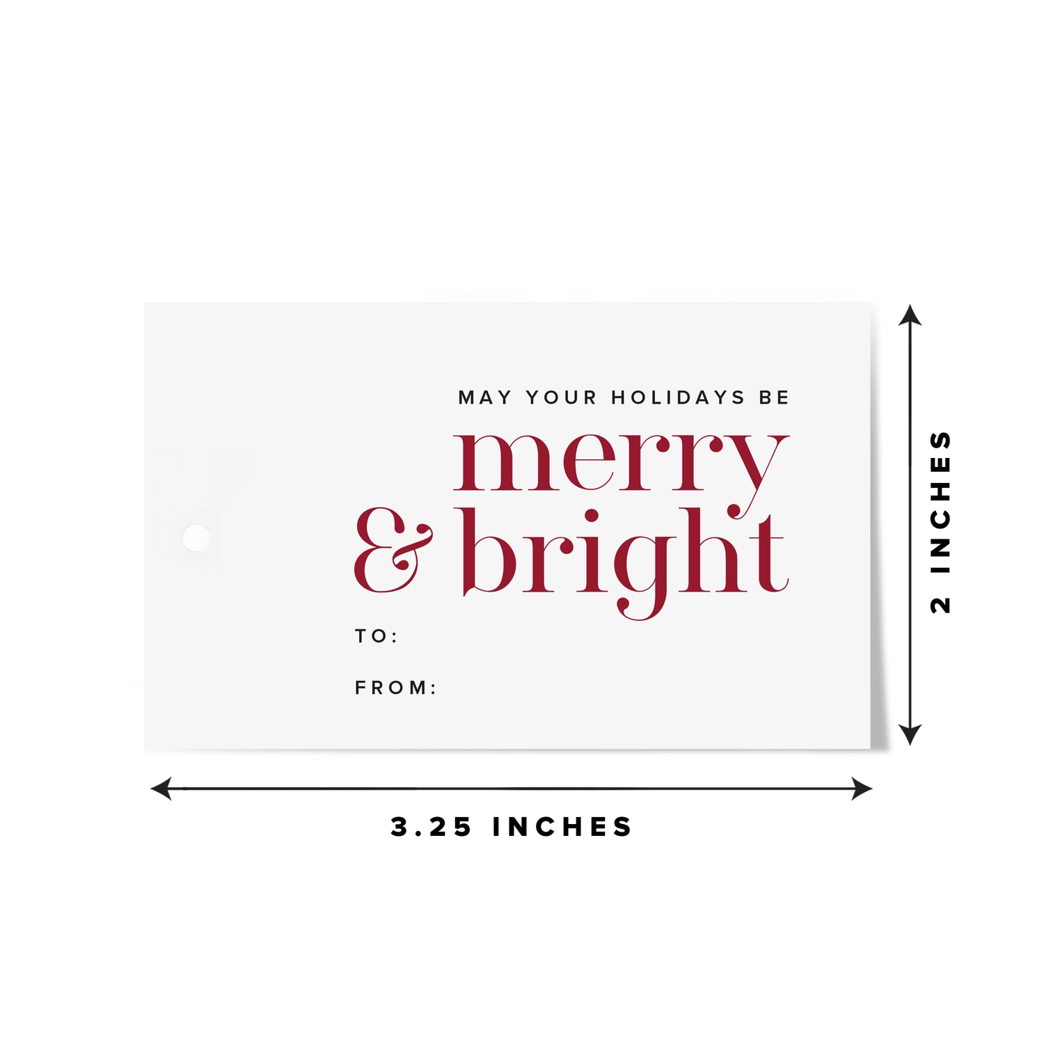 &quot;Merry &amp; Bright&quot; Holiday Gift Tags