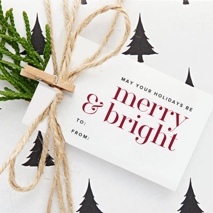 &quot;Merry &amp; Bright&quot; Holiday Gift Tags