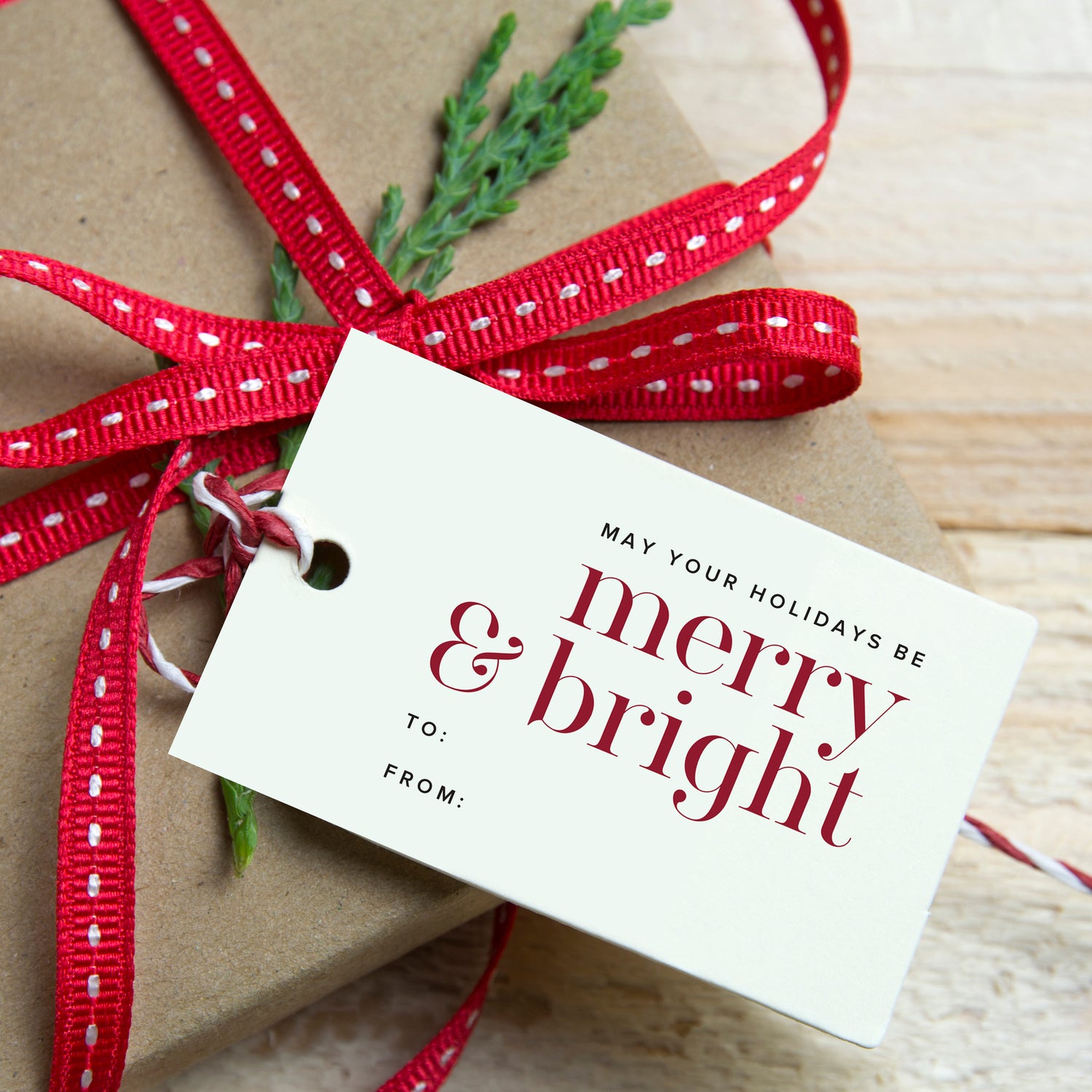 &quot;Merry &amp; Bright&quot; Holiday Gift Tags