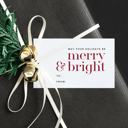 &quot;Merry &amp; Bright&quot; Holiday Gift Tags